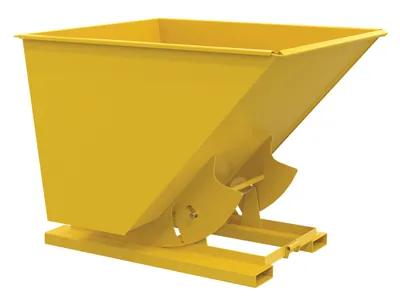 Vestil Steel Medium Duty No Bump & Dump Hopper 2 Cubic Yard 4000 Lb. Capacity Yellow