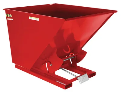 Vestil Steel Medium Duty Self Dumping Hopper 2 Cubic Yard 4000 Lb. Capacity Soda Red
