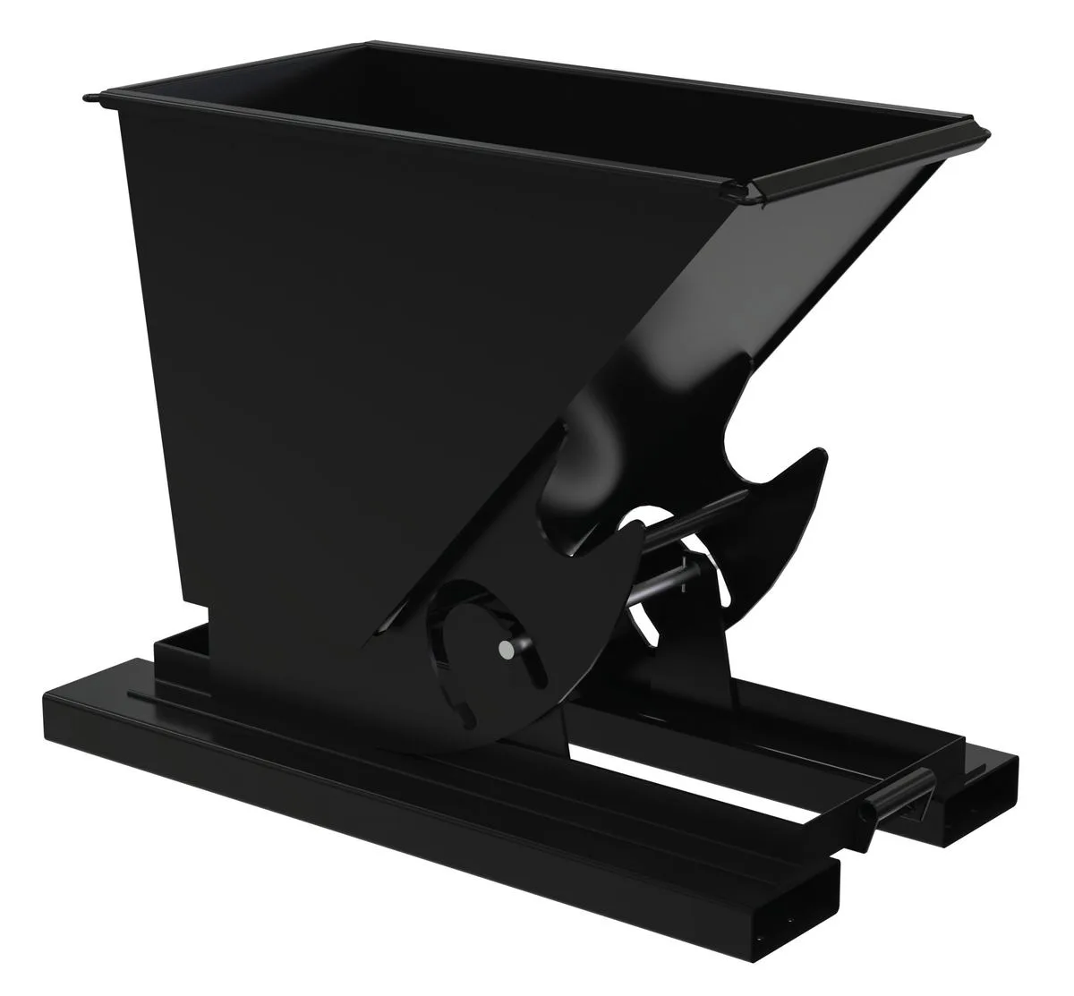 Vestil D-25-HD-NB-BLK-SG d-style hoppers, no bump & dump