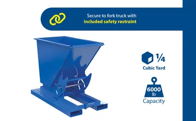 Vestil D-25-HD-NB d-style hoppers, no bump & dump feature highlights