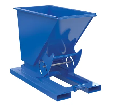 Vestil Steel Heavy Duty No Bump & Dump Hopper 1/4 Cubic Yard 6000 Lb. Capacity Blue