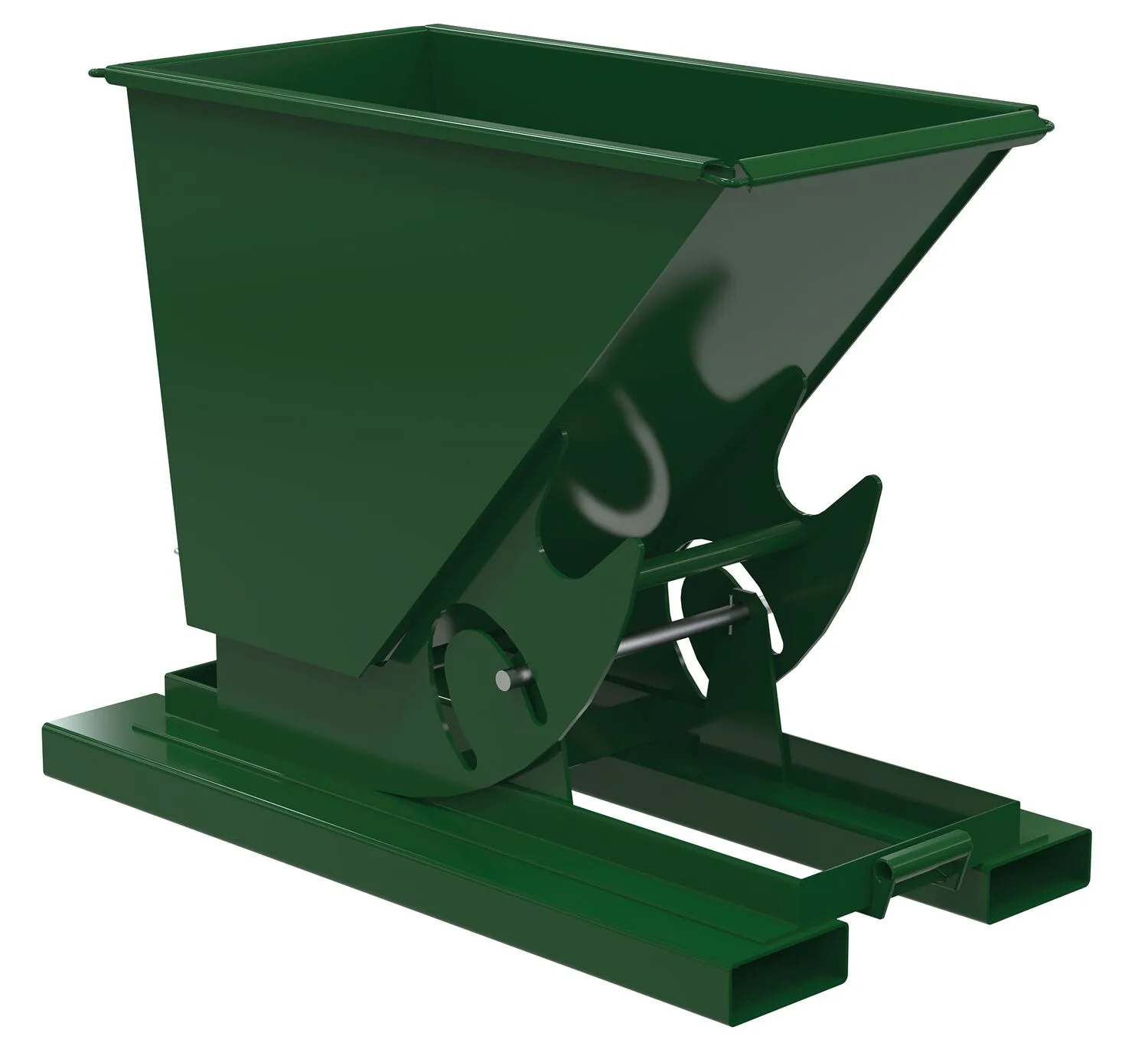 Vestil D-25-HD-NB-GRN-H d-style hoppers, no bump & dump