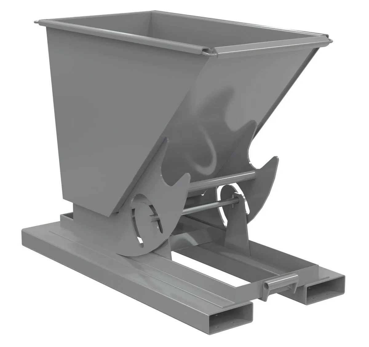 Vestil D-25-HD-NB-GY-SG d-style hoppers, no bump & dump