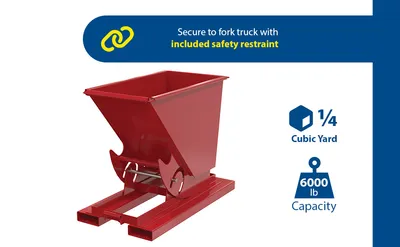 Vestil D-25-HD-NB-SR d-style hoppers, no bump & dump feature highlights