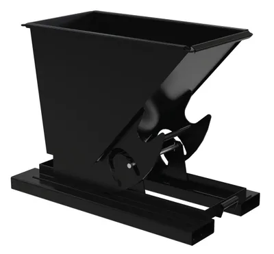 Vestil Steel Light Duty No Bump & Dump Hopper 1/4 Cubic Yard 2000 Lb. Capacity Semi Gloss Black