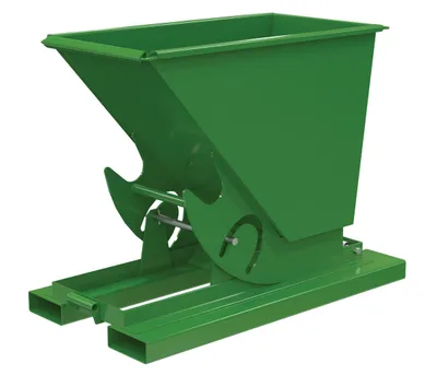Vestil Steel Light Duty No Bump & Dump Hopper 1/4 Cubic Yard 2000 Lb. Capacity Tractor Green
