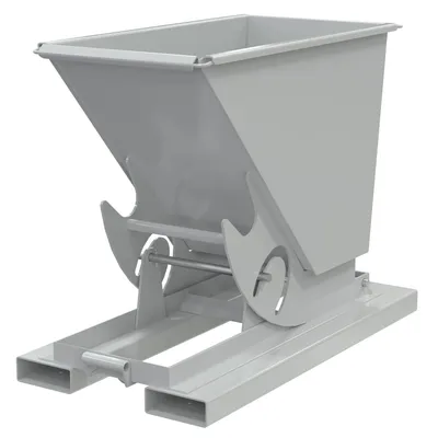 Vestil Steel Light Duty No Bump & Dump Hopper 1/4 Cubic Yard 2000 Lb. Capacity Machine Gray