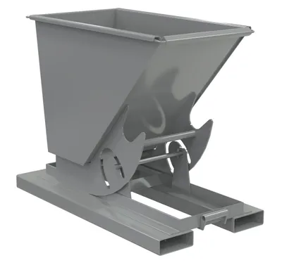 Vestil Steel Light Duty No Bump & Dump Hopper 1/4 Cubic Yard 2000 Lb. Capacity Battleship Gray