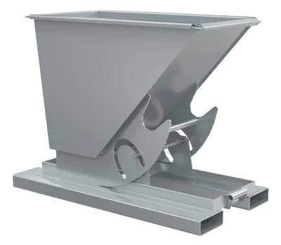 Vestil Steel Light Duty No Bump & Dump Hopper 1/4Cubic Yard 2000 Lb. Capacity Silver