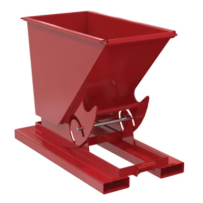 Vestil Steel Light Duty No Bump & Dump Hopper 1/4 Cubic Yard 2000 Lb. Capacity Soda Red