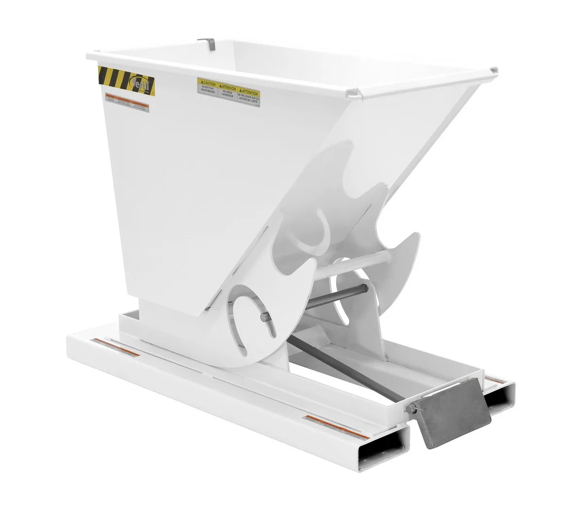 Vestil D-25-LD-WHT d style - self-dumping steel hoppers with bumper release