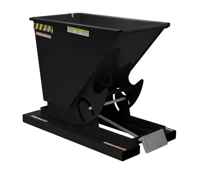 Vestil Steel Medium Duty Self Dumping Hopper 1/4 Cubic Yard 4000 Lb. Capacity Semi Gloss Black