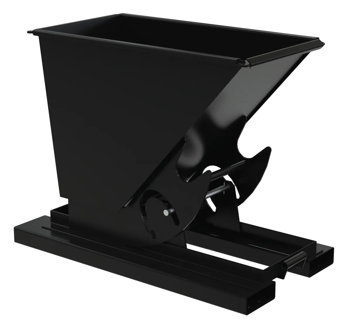 Vestil D-25-MD-NB-BLK-SG d-style hoppers, no bump & dump