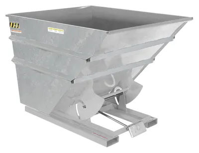 Vestil Steel Heavy Duty Self Dumping Hopper 2-1/2 Cubic Yard 6000 Lb. Capacity Galvanized