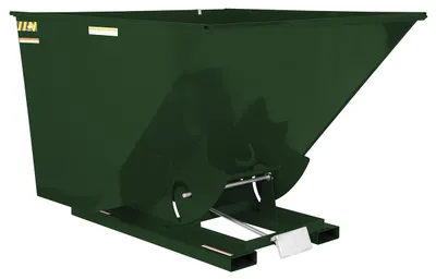 Vestil Steel Heavy Duty Self Dumping Hopper 2-1/2 Cubic Yard 6000 Lb. Capacity Hunter Green