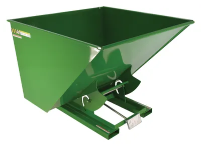 Vestil Steel Heavy Duty Self Dumping Hopper 2-1/2 Cubic Yard 6000 Lb. Capacity Green