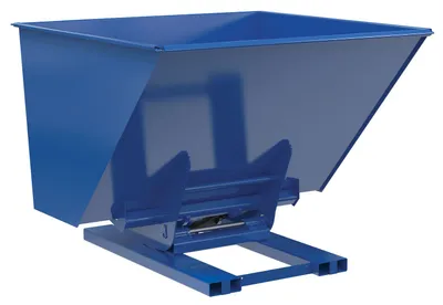 Vestil Steel Heavy Duty Hydraulic Dumping Hopper 2-1/2 Cubic Yard 6,000 Lb. Capacity Blue