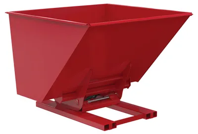 Vestil Steel Heavy Duty Hydraulic Dumping Hopper 2-1/2 Cubic Yard 6,000 Lb. Capacity Red