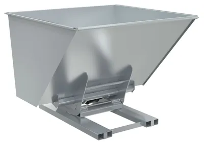 Vestil Steel Heavy Duty Hydraulic Dumping Hopper 2-1/2 Cubic Yard 6,000 Lb. Capacity Silver