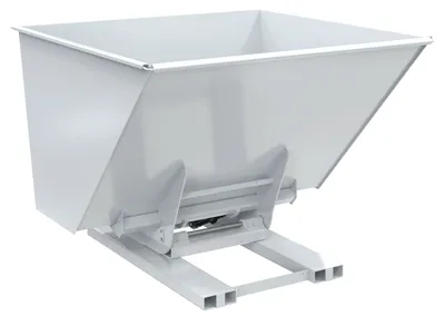 Vestil Steel Heavy Duty Hydraulic Dumping Hopper 2-1/2 Cubic Yard 6,000 Lb. Capacity White