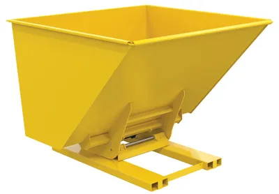 Vestil Steel Heavy Duty Hydraulic Dumping Hopper 2-1/2 Cubic Yard 6,000 Lb. Capacity Yellow