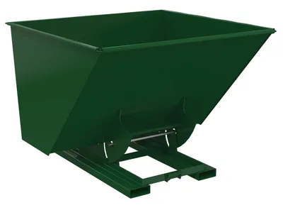 Vestil Steel Heavy Duty No Bump & Dump Hopper 2-1/2 Cubic Yard 6000 Lb. Capacity Hunter Green