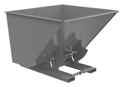 Vestil Steel Heavy Duty No Bump & Dump Hopper 2-1/2 Cubic Yard 6000 Lb. Capacity Battleship Gray