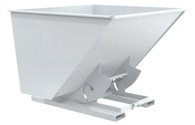 Vestil Steel Heavy Duty No Bump & Dump Hopper 2-1/2 Cubic Yard 6000 Lb. Capacity White