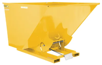 Vestil Steel Heavy Duty Self Dumping Hopper 2-1/2 Cubic Yard 6000 Lb. Capacity Yellow