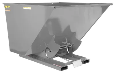 Vestil Steel Light Duty Self Dumping Hopper 2-1/2 Cubic Yard 2000 Lb. Capacity Machine Gray
