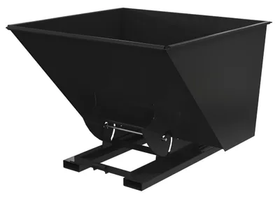 Vestil Steel Light Duty No Bump & Dump Hopper 2-1/2 Cubic Yard 2000 Lb. Capacity Semi Gloss Black