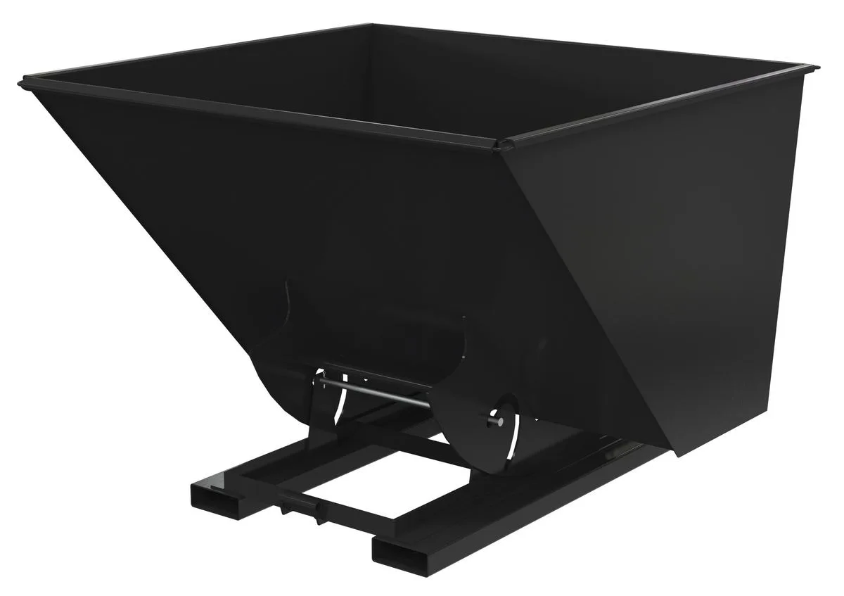 Vestil D-250-LD-NB-BLK-SG d-style hoppers, no bump & dump