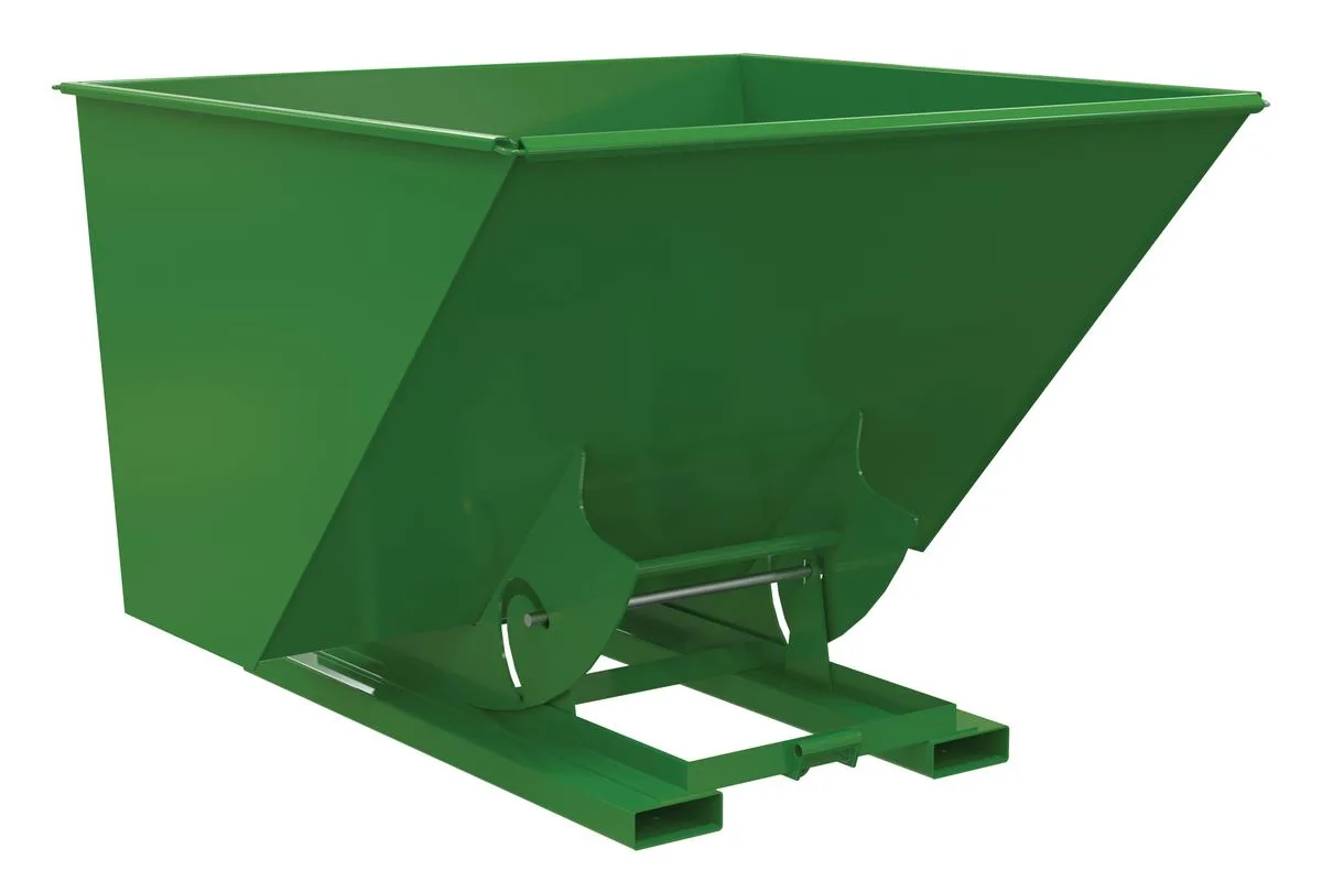 Vestil D-250-LD-NB-GRN-T d-style hoppers, no bump & dump