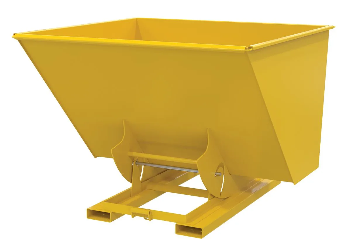 Vestil D-250-LD-NB-YEL d-style hoppers, no bump & dump