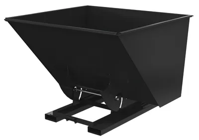 Vestil Steel Medium Duty No Bump & Dump Hopper 2-1/2 Cubic Yard 4000 Lb. Capacity Semi Gloss Black