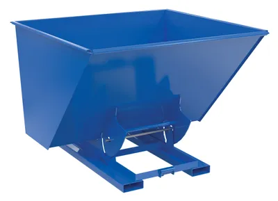 Vestil Steel Medium Duty No Bump & Dump Hopper 2-1/2 Cubic Yard 4000 Lb. Capacity Blue