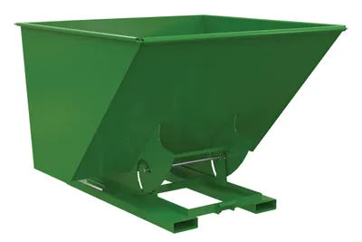 Vestil Steel Medium Duty No Bump & Dump Hopper 2-1/2 Cubic Yard 4000 Lb. Capacity Tractor Green