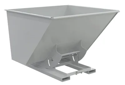 Vestil Steel Medium Duty No Bump & Dump Hopper 2-1/2 Cubic Yard 4000 Lb. Capacity Machine Gray