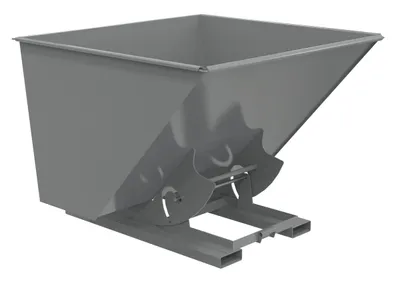 Vestil Steel Medium Duty No Bump & Dump Hopper 2-1/2 Cubic Yard 4000 Lb. Capacity Battleship Gray