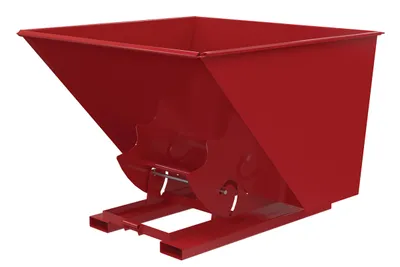 Vestil Steel Medium Duty No Bump & Dump Hopper 2-1/2 Cubic Yard 4000 Lb. Capacity Soda Red
