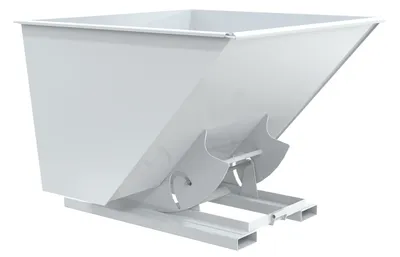 Vestil Steel Medium Duty No Bump & Dump Hopper 2-1/2 Cubic Yard 4000 Lb. Capacity White