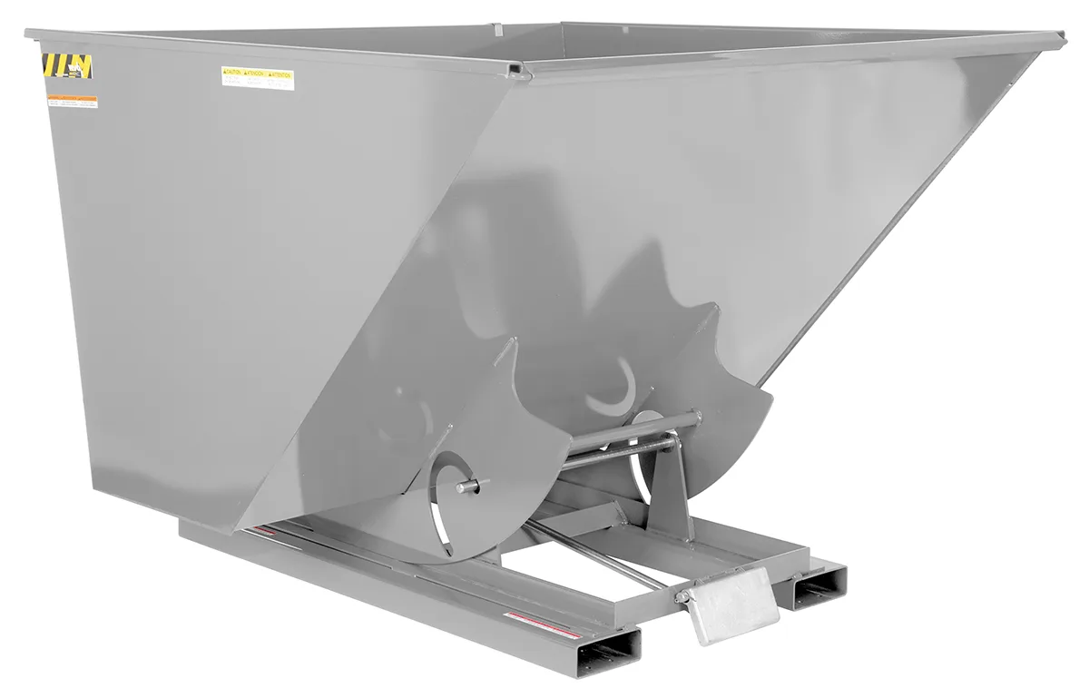 Vestil D-250-MD-SL d style - self-dumping steel hoppers with bumper release