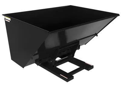Vestil Steel Heavy Duty Hydraulic Dumping Hopper 3 Cubic Yard 6,000 Lb. Capacity Black