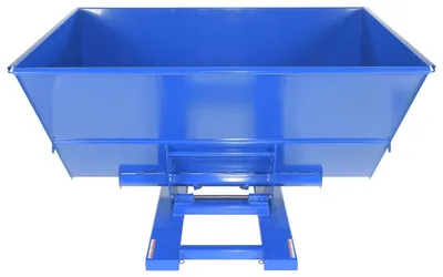 Vestil Steel Heavy Duty Hydraulic Dumping Hopper 3 Cubic Yard 6,000 Lb. Capacity Blue