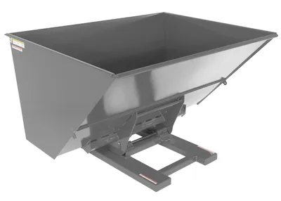 Vestil Steel Heavy Duty Hydraulic Dumping Hopper 3 Cubic Yard 6,000 Lb. Capacity Gray Semi Gloss