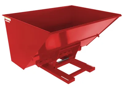 Vestil Steel Heavy Duty Hydraulic Dumping Hopper 3 Cubic Yard 6,000 Lb. Capacity Red