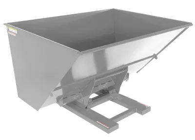Vestil Steel Heavy Duty Hydraulic Dumping Hopper 3 Cubic Yard 6,000 Lb. Capacity Silver