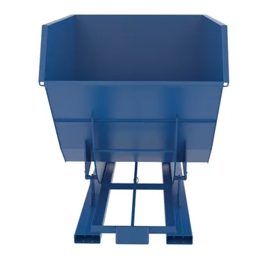 Vestil D-300-HD-NA d style - self-dumping steel hoppers with bumper release shown from an alternate angle