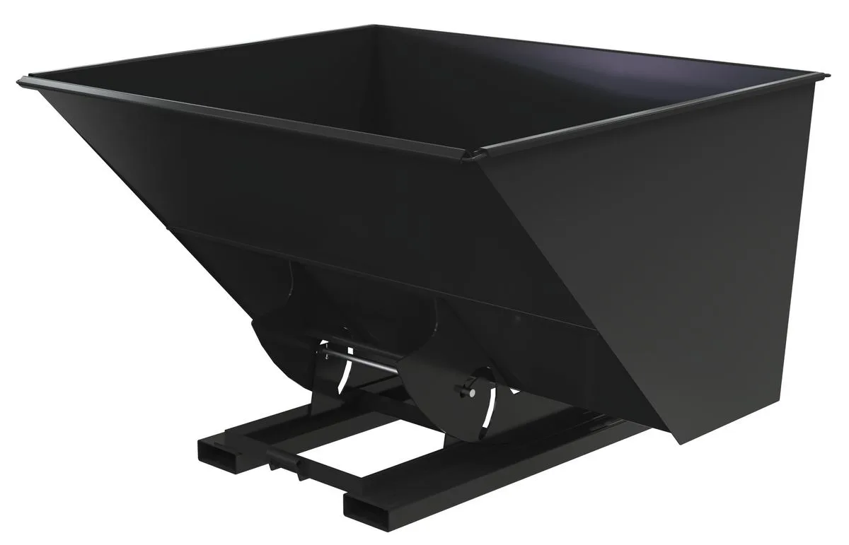 Vestil D-300-HD-NB-BLK-SG d-style hoppers, no bump & dump