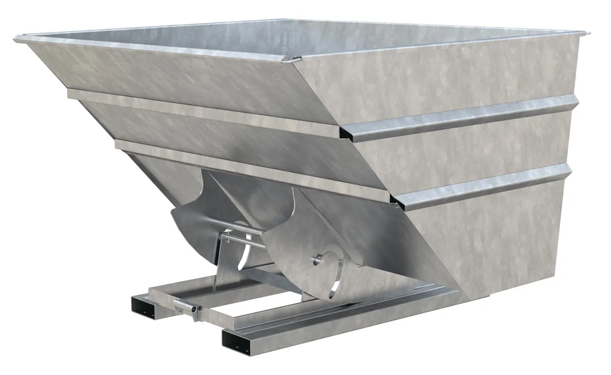 Vestil D-300-HD-NB-GAL d-style hoppers, no bump & dump